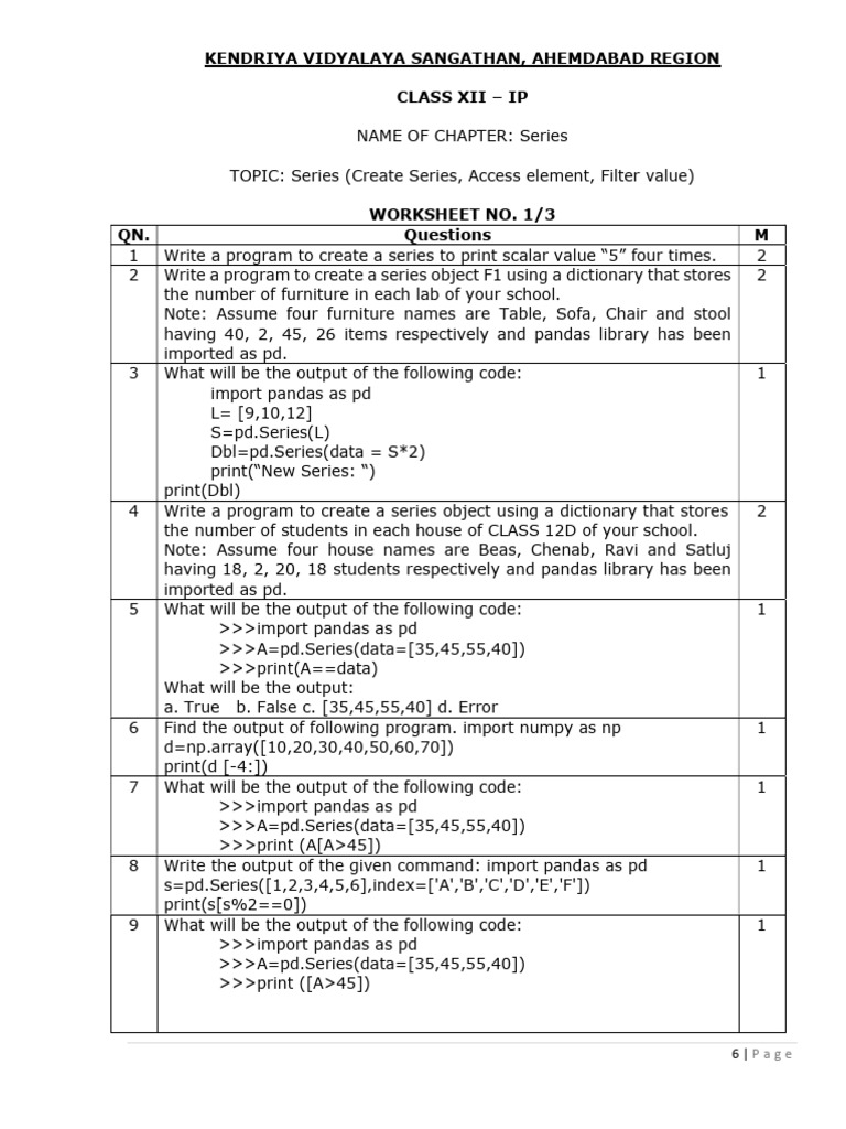 Series Worksheet1 3 | PDF | Computer Programming | Computing