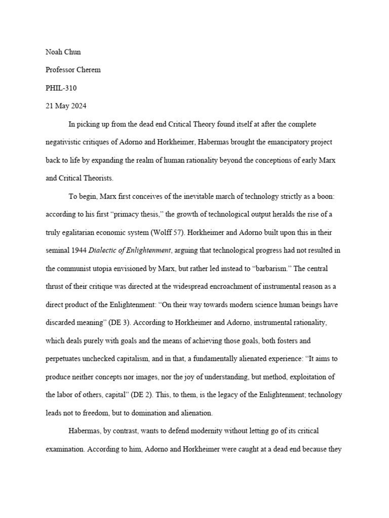 SS 2 Download Free PDF Critical Theory Theodor W. Adorno