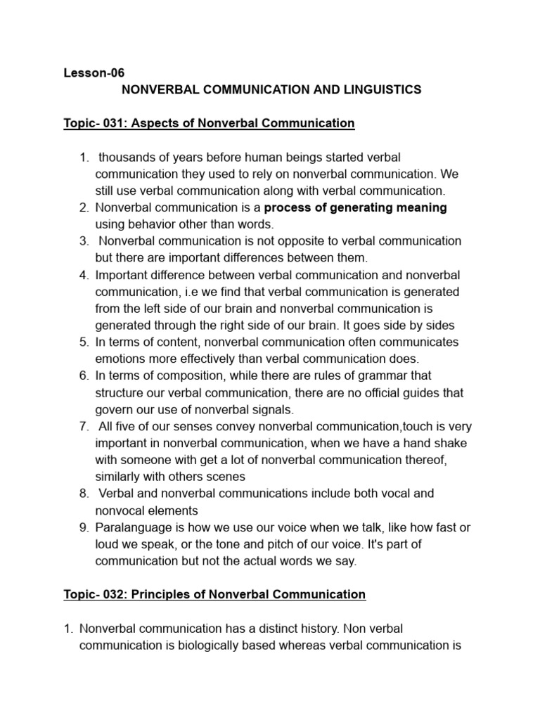 Understanding Nonverbal Communication | PDF | Nonverbal Communication ...
