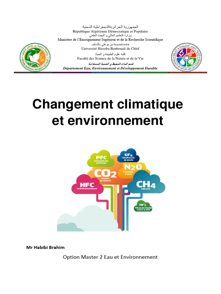 Changement climatique : causes et enjeux | PDF | Effet de serre | Gaz à ...