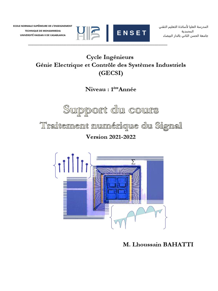 Support de cours : Traitement numérique du signal | PDF ...