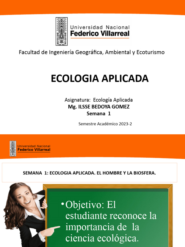 Semana 1 Ecologia Aplicada | PDF | Ecología | Entorno natural