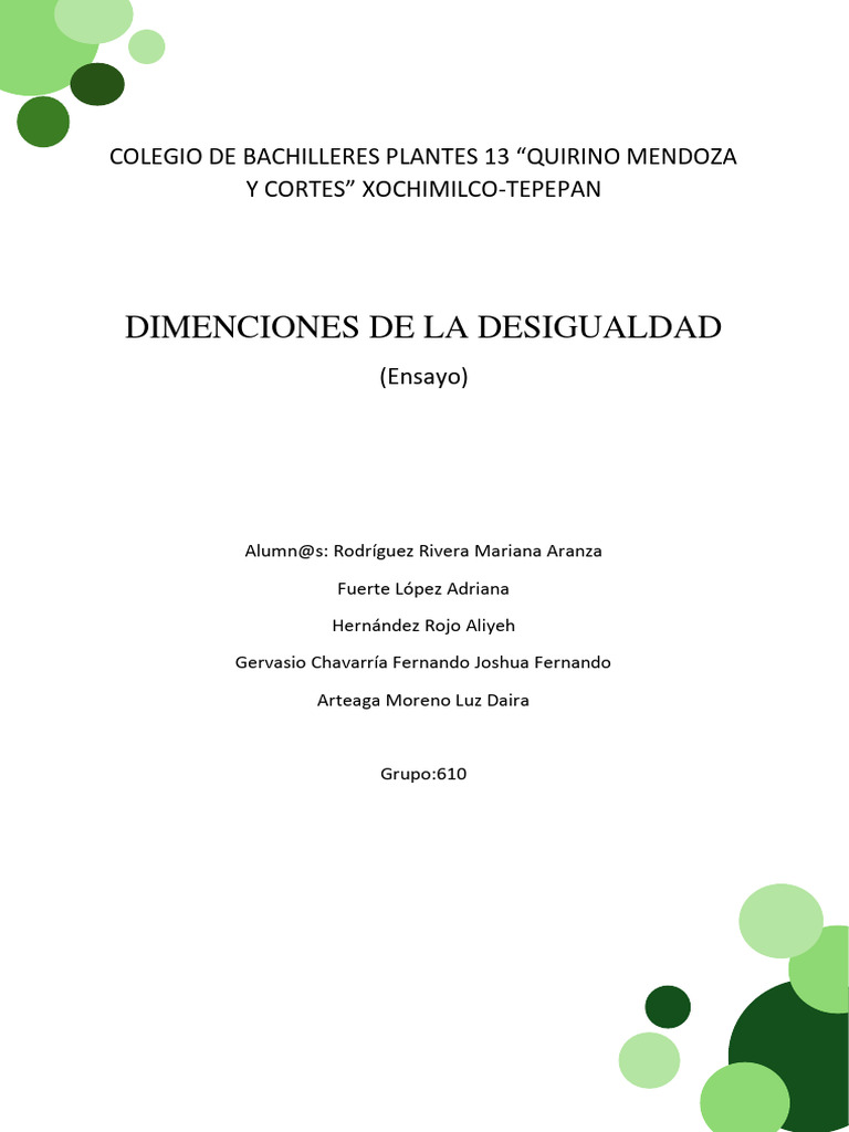 Dimensiones de la Desigualdad Social | PDF | Desigualdad social ...