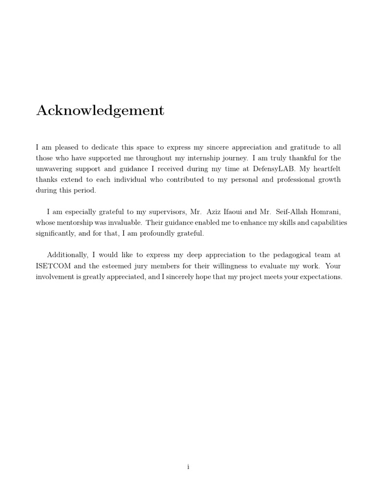 Internship Acknowledgement and Overview | PDF | Security | Computer ...