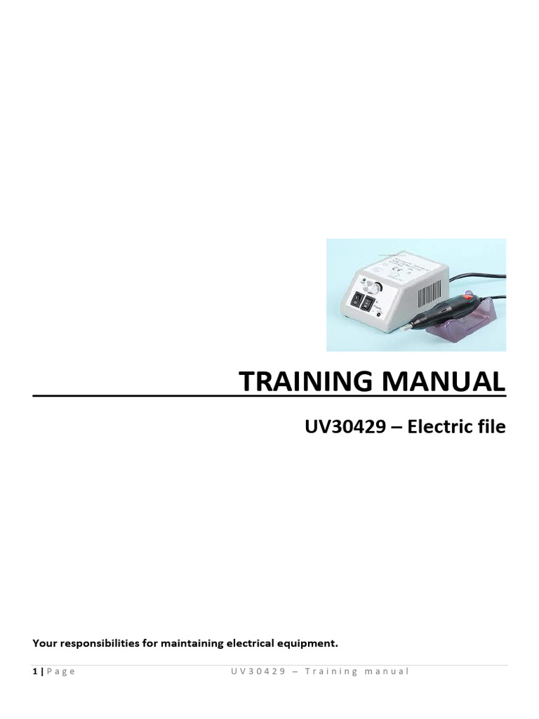 Electric File Training Manual | PDF | Nail (Anatomy)