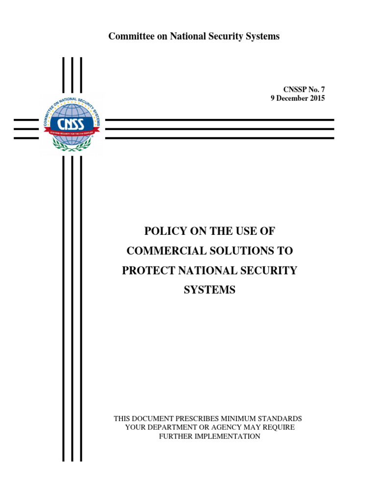 CNSS Policy on CSfC for NSS Security | PDF | Security | Computer Security
