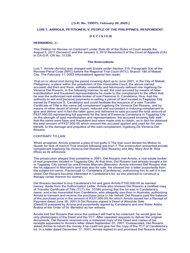 Estafa Under 315 2a PDF Hearsay In United States Law Fraud