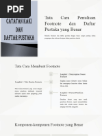 Panduan Lengkap Menulis Footnote | PDF