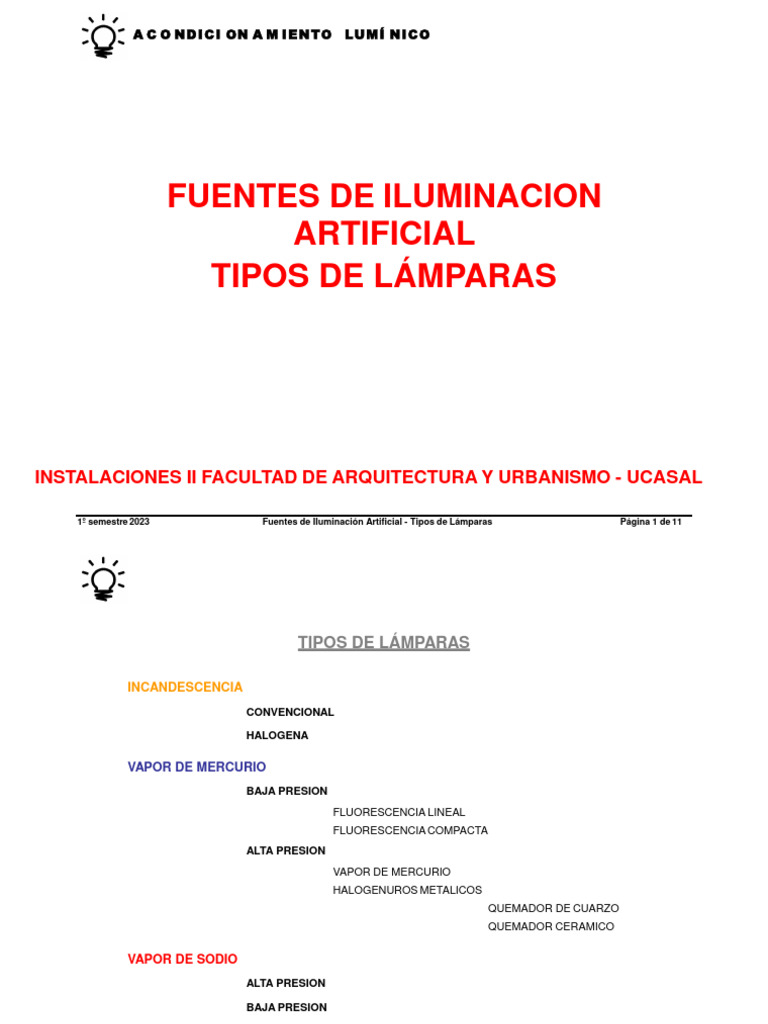 Fuentes Iluminacion | PDF | Luz de la calle | Encendiendo