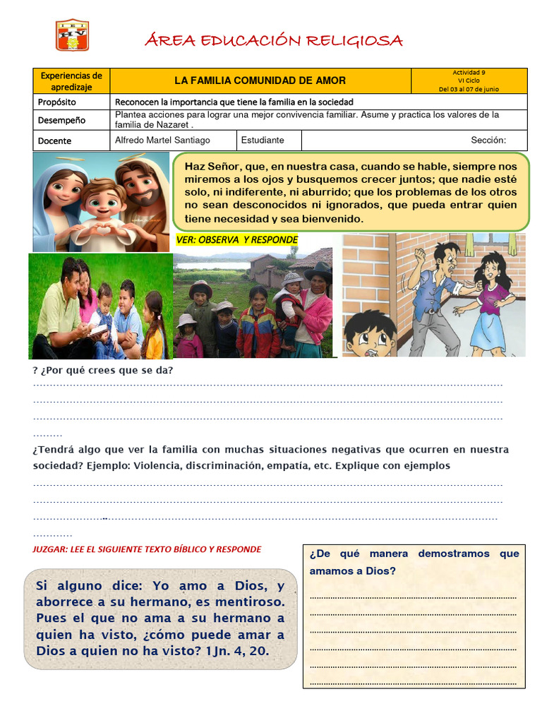 La Familia: Comunidad de Amor y Valores | PDF | Amor