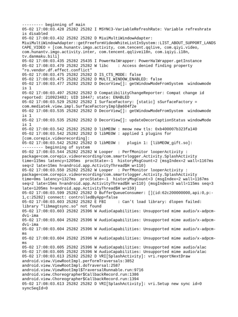 Logcat 1714666083372 | PDF | Operating System Families | Computer Science