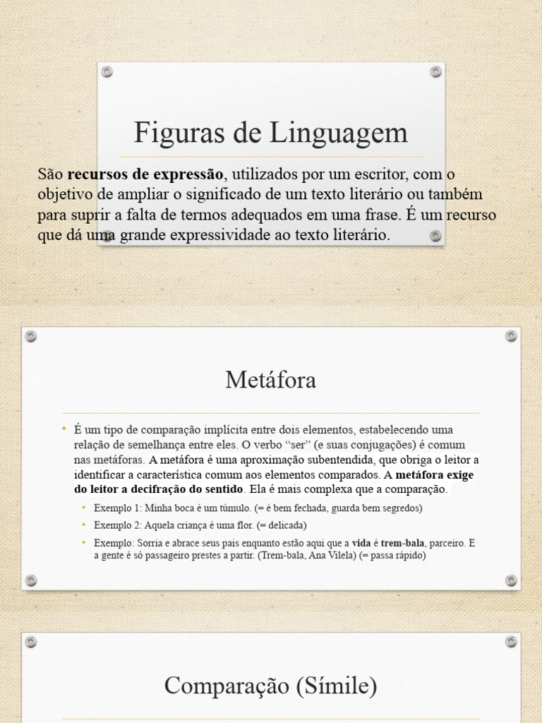 Figuras de Linguagem: Definições e Exemplos | PDF | Metáfora