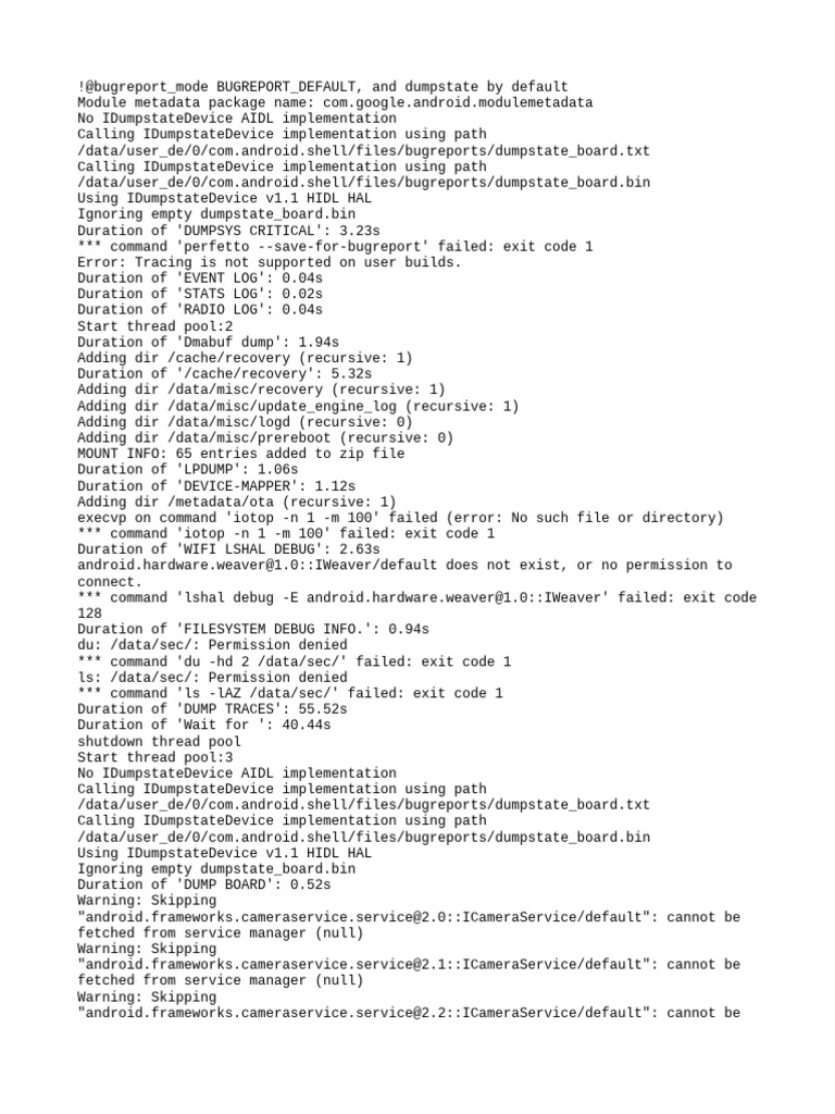 Dumpstate and Bugreport Overview | PDF | Zip (File Format ...