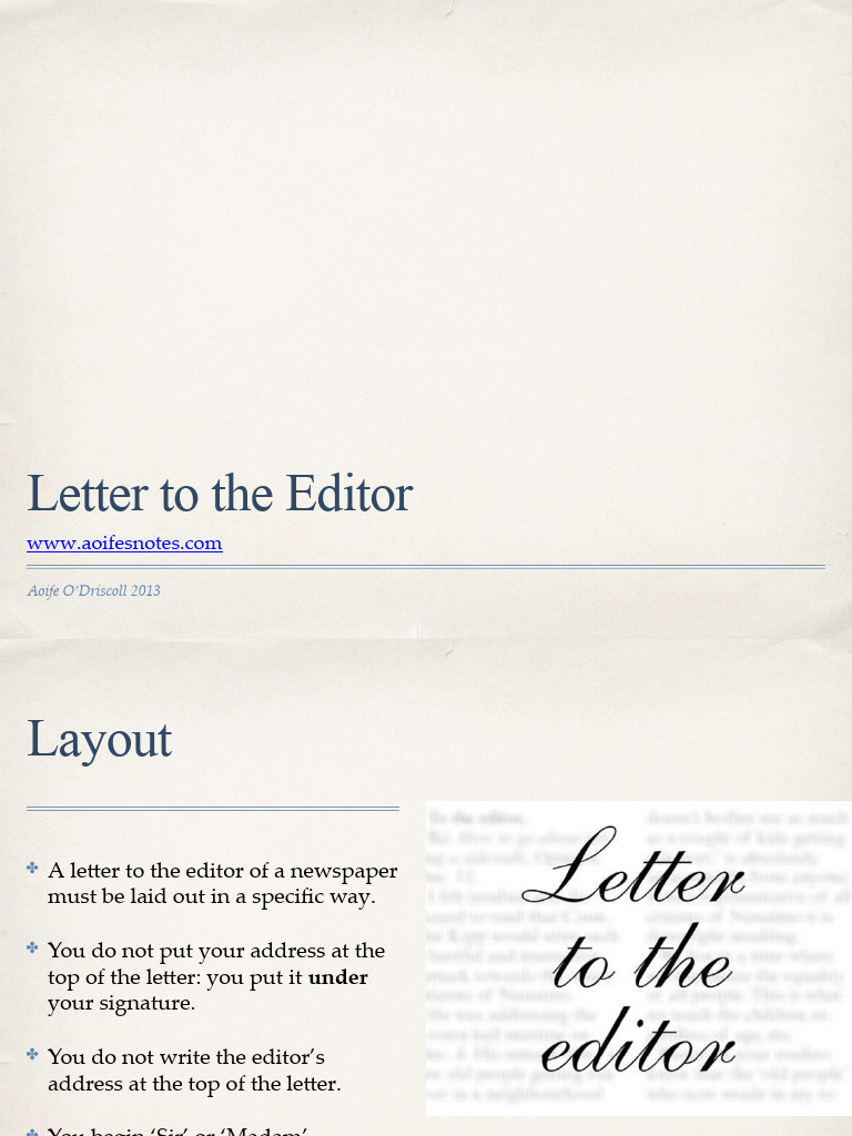 How to Write a Letter to the Editor | PDF | Self-Improvement | General ...
