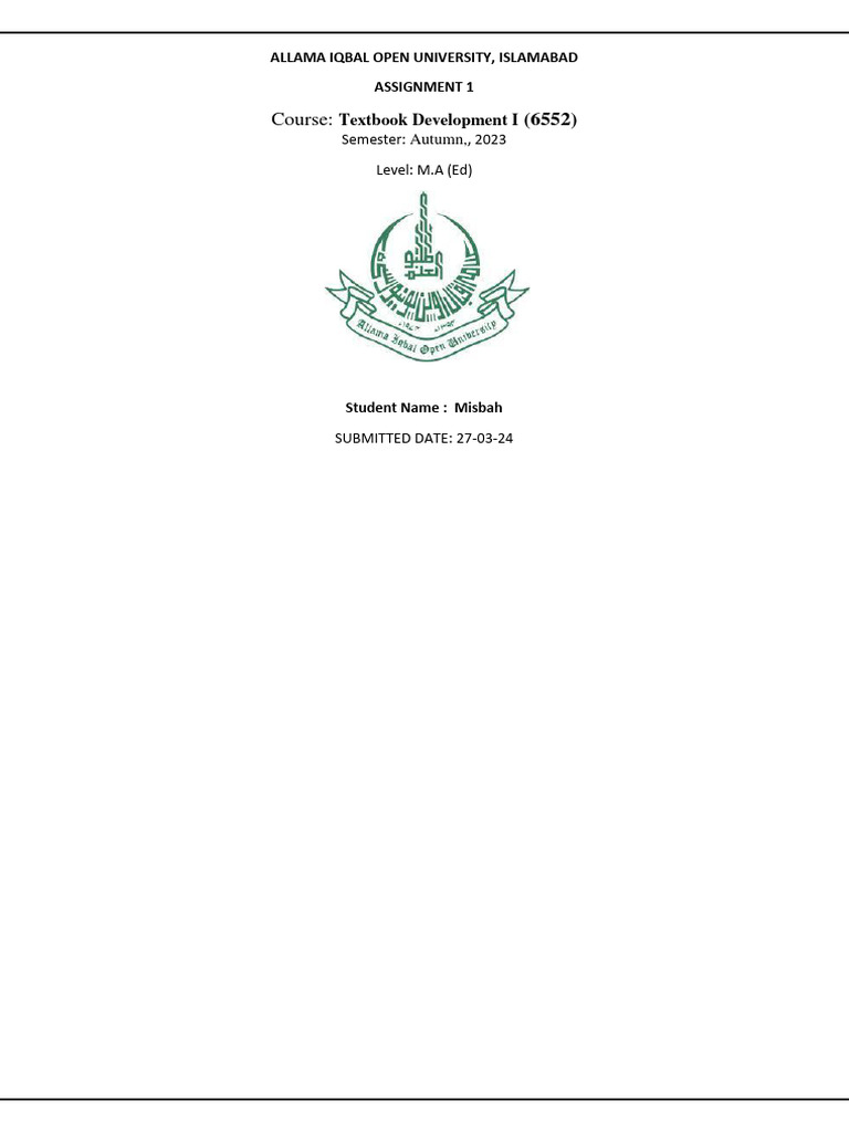 1st Assignment 6552 Misbah Med | PDF | Memory | Learning