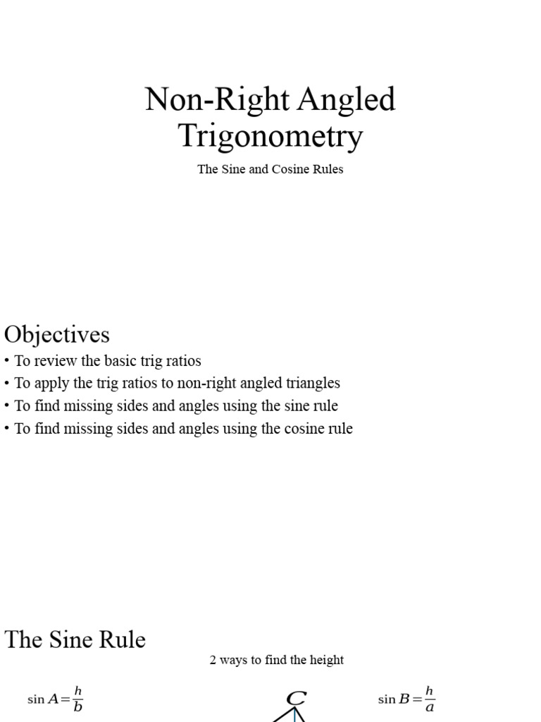10.67 Non-Right Angled Trigonometry | PDF | Trigonometric Functions ...