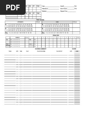 Football Score Sheet