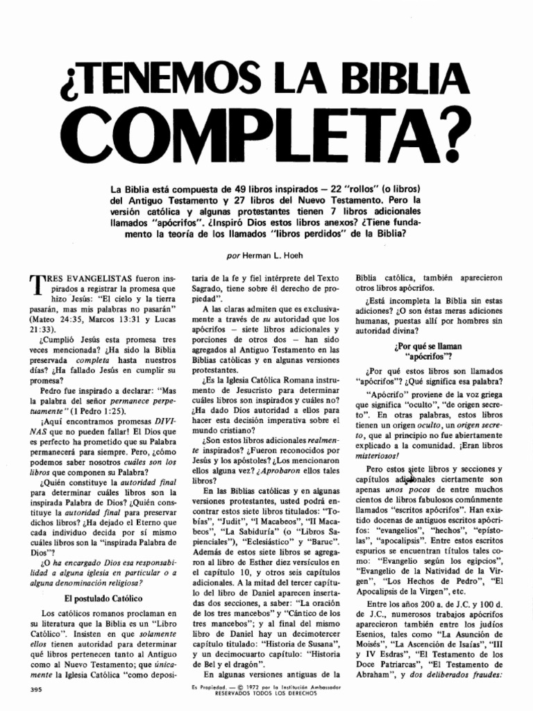 Tenemos La Biblia Completa Pdf