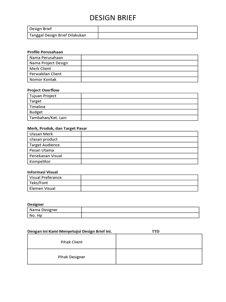Rincian Design Brief Proyek | PDF | Bisnis