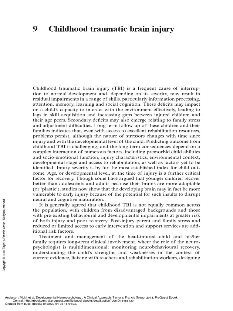 Childhood Traumatic Brain Injury | PDF | Traumatic Brain Injury ...