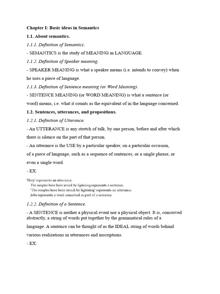 Introduction to Semantics Concepts | PDF | Word | Predicate (Grammar)