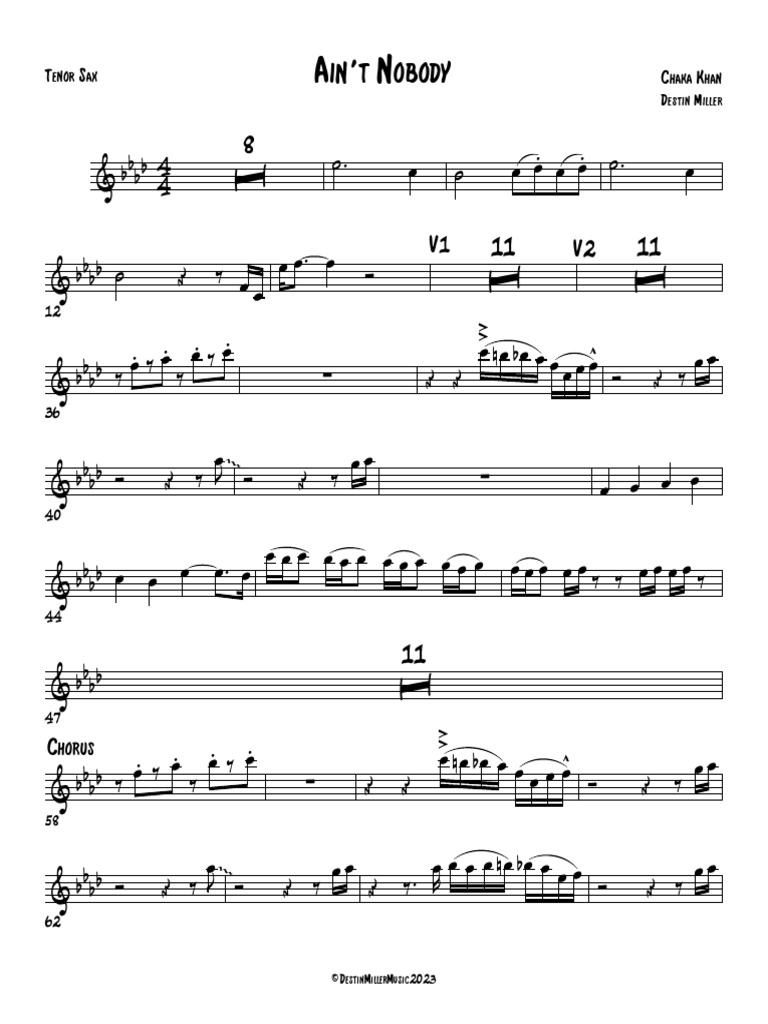 Aint nobody tenor pdf