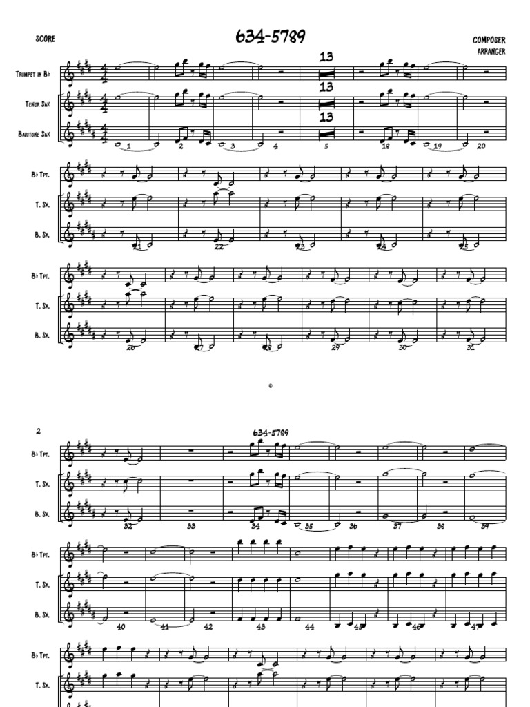634-5789 Horn Arrangment | PDF