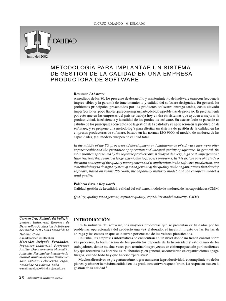 Metodología de Calidad en Software | PDF | Calidad (comercial) | Software