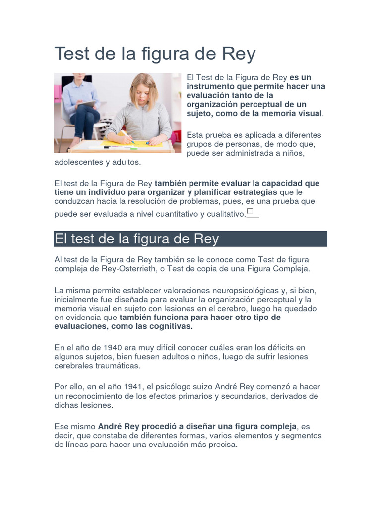 FIGURA COMPLEJA DE REYdocx | PDF | Memoria | Desorden hiperactivo y ...