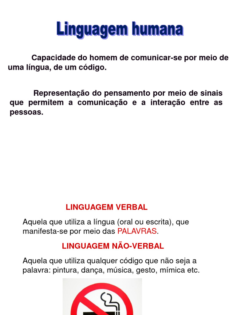 Tipos e Variações da Linguagem Humana | PDF | Linguística | Comunicação ...