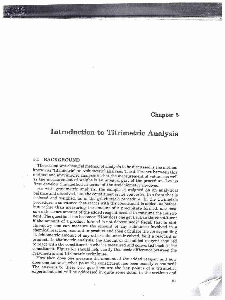 INTRODUCTION TO TITRIMETRIC ANALYSIS PDF
