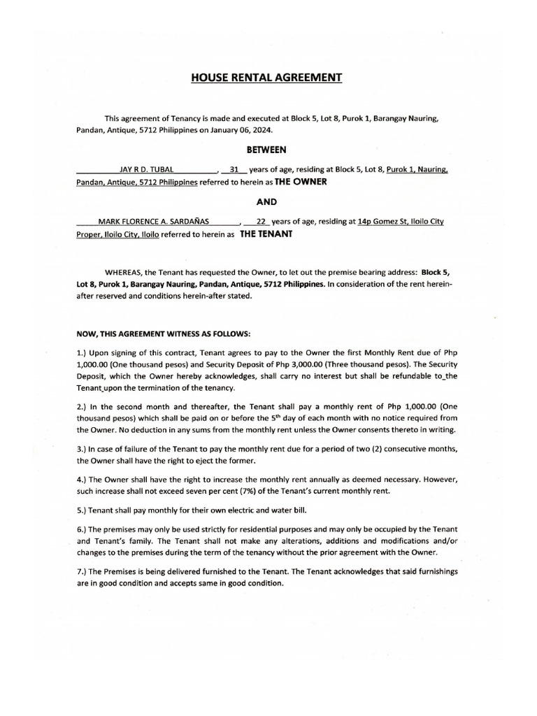 Rental Agreement | PDF