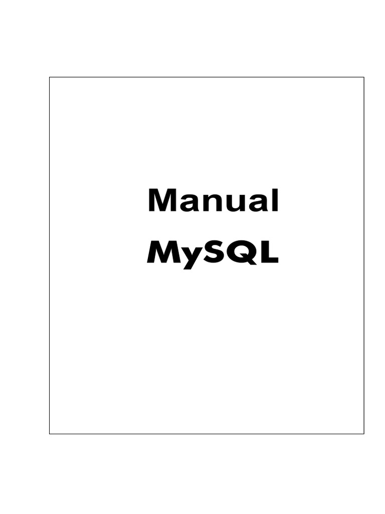Manual de Mysql | PDF | Mi sql | Archivo de computadora