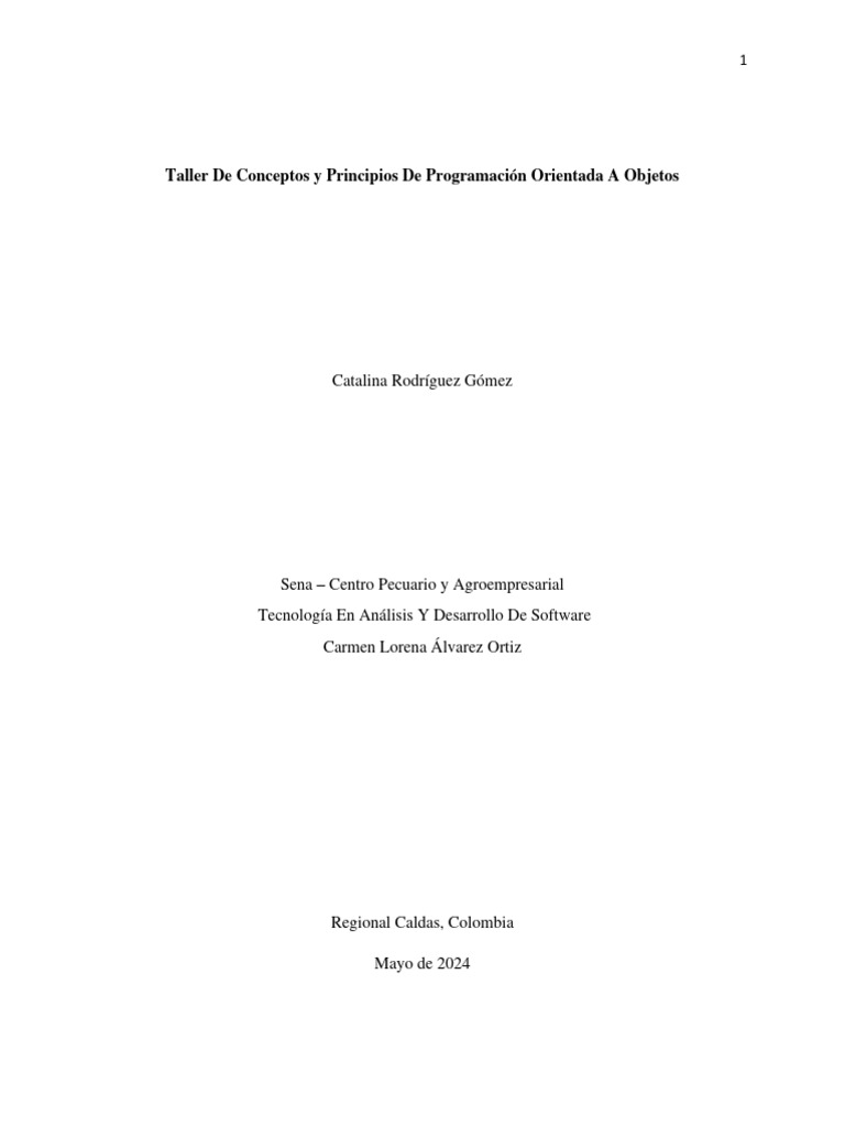 Conceptos y Principios de Programación Orientada A Objetos | PDF ...