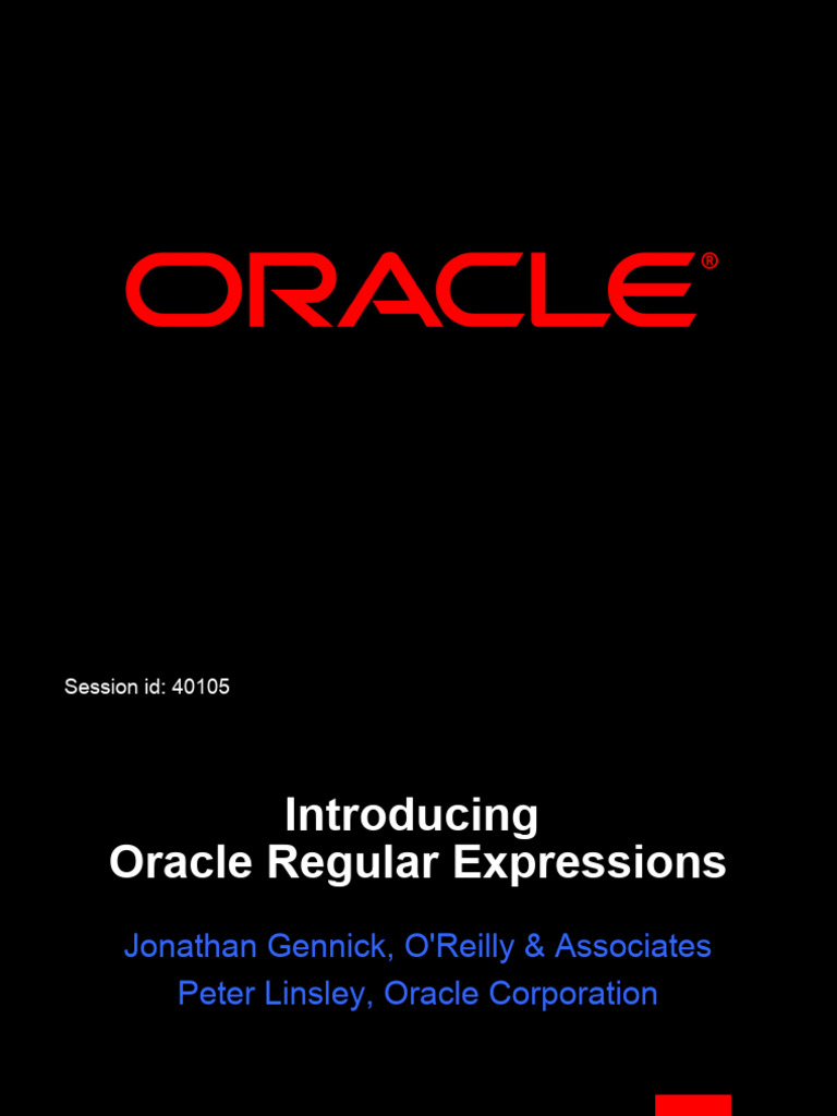 Oracle Regular Expressions Overview | PDF | Regular Expression | Databases