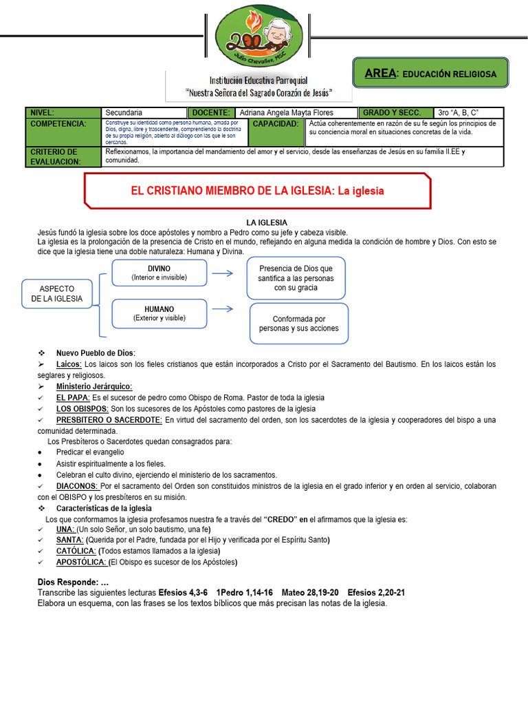 Estructura y características de la iglesia | PDF | Iglesia Católica | Santo
