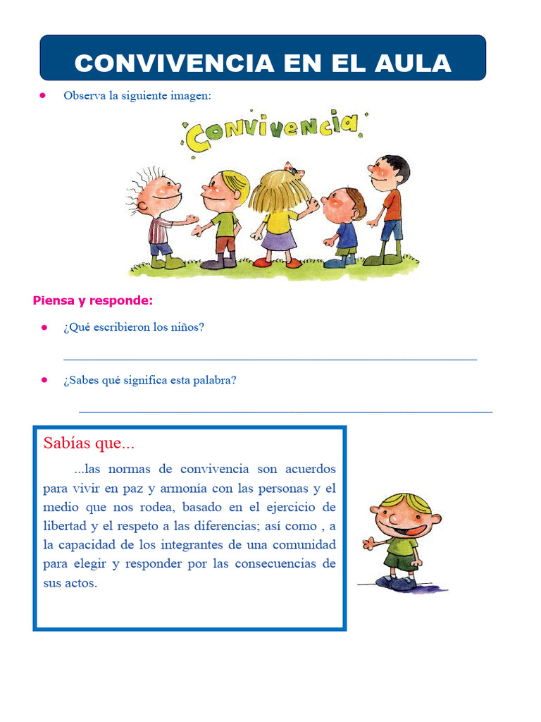 Normas y Valores para Convivencia Escolar | PDF