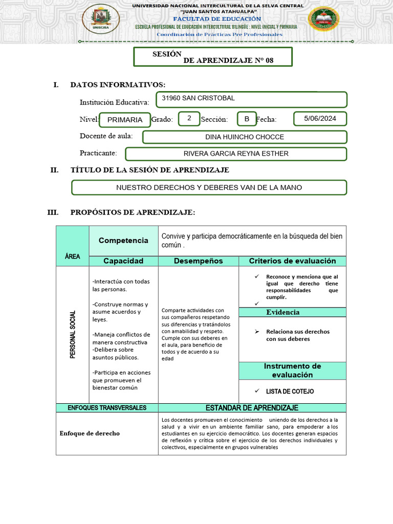 sesion 8 rivera P (1) | PDF | Evaluación | Aprendizaje