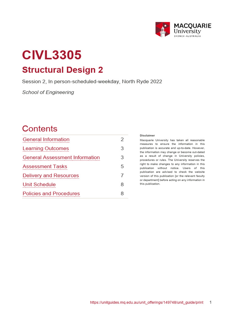 Structural Design 2 Unit Guide 2022 | PDF | Engineering | Information