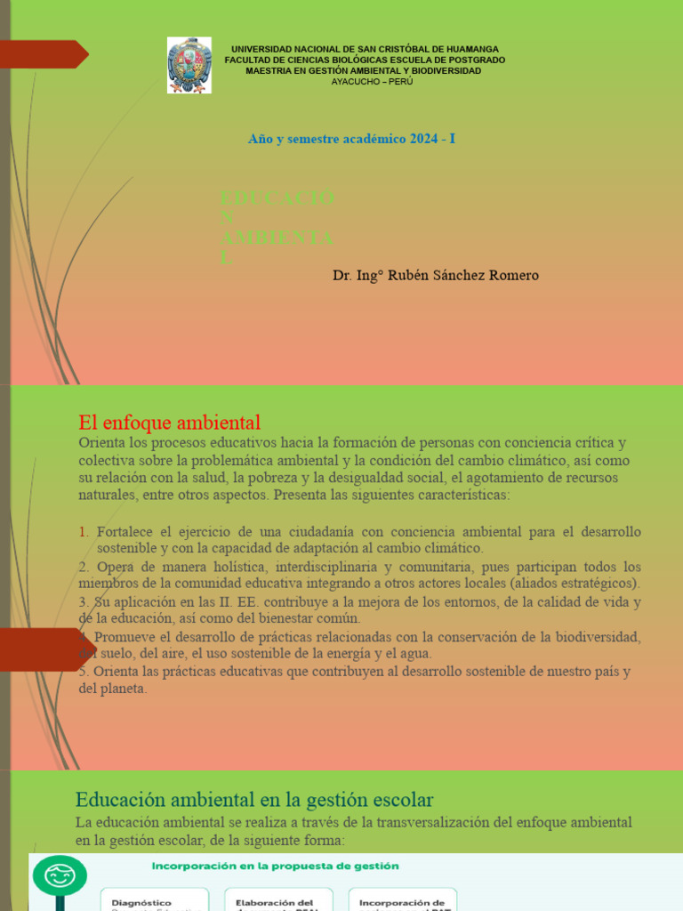Educación Ambiental y PEAI 2024 | PDF | Sustentabilidad | Entorno natural