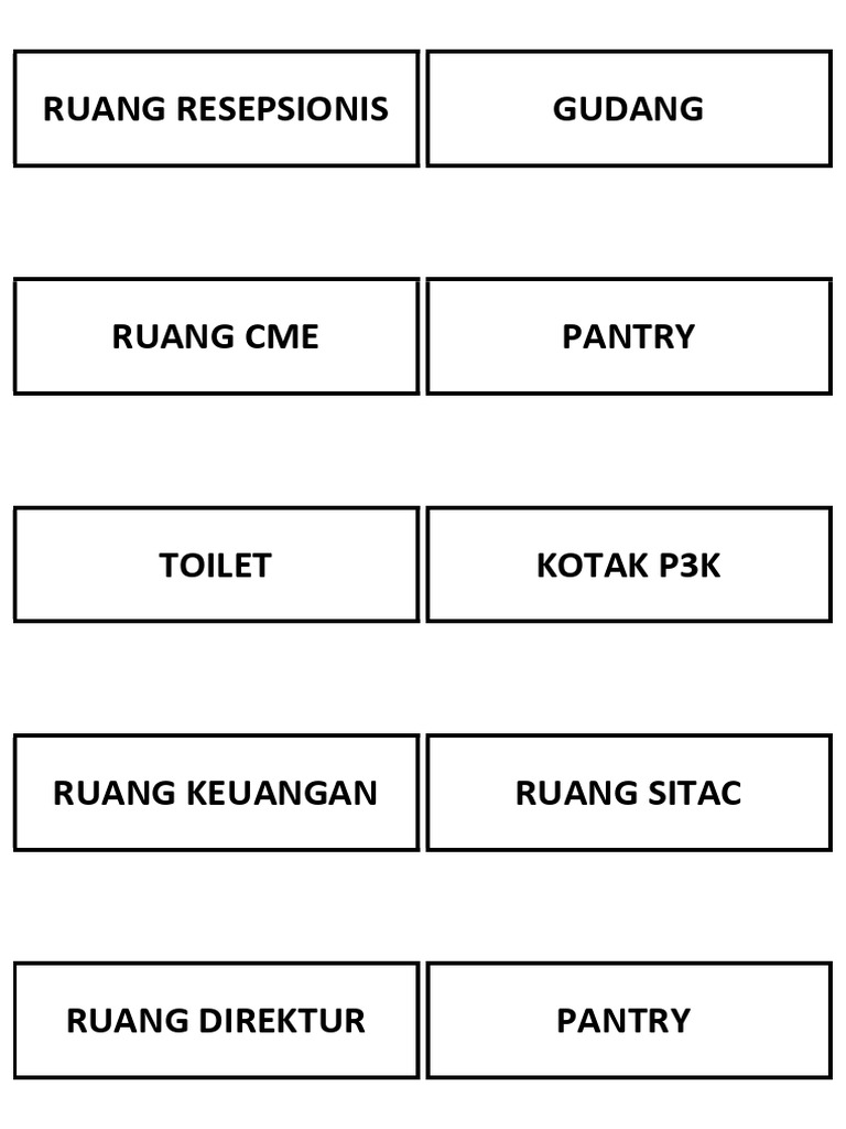 Nama Ruangan Template | PDF