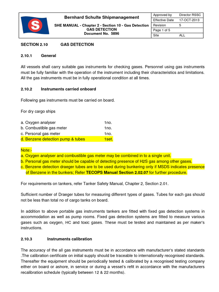 23-5896-SHE-Chap 2-Sect 10-Gas Detection | PDF | Calibration | Gases