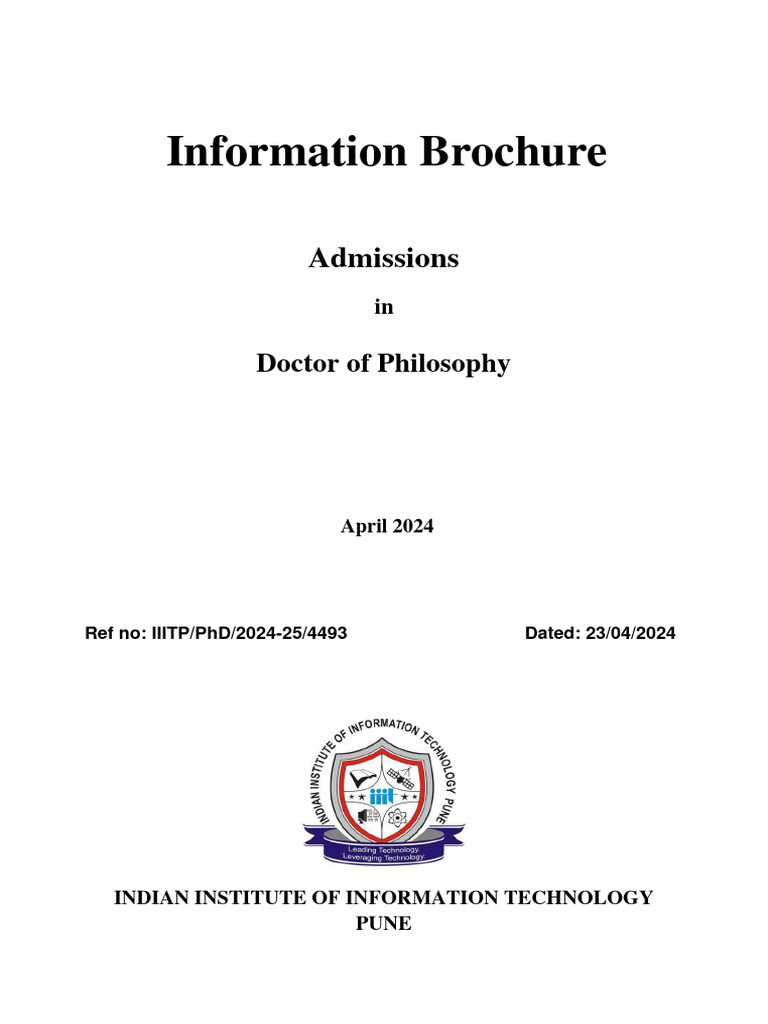 Ph D Brochure 04 2024 Download Free Pdf Doctor Of Philosophy