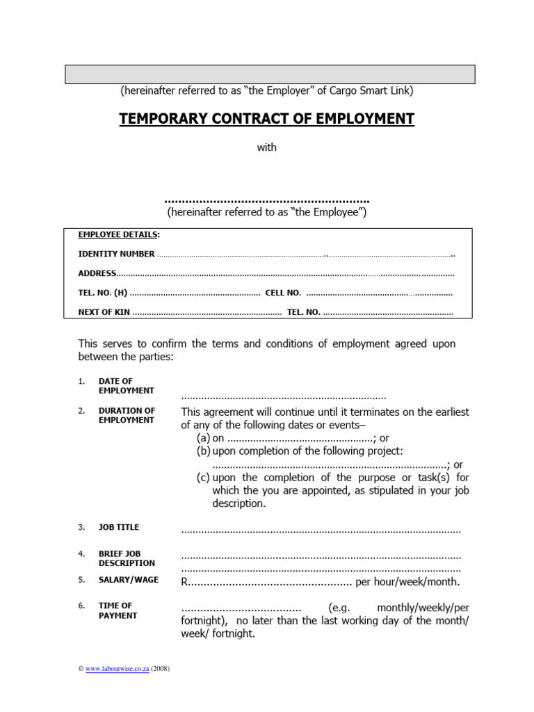Temporary Employment Terms | PDF | Employment | Sick Leave