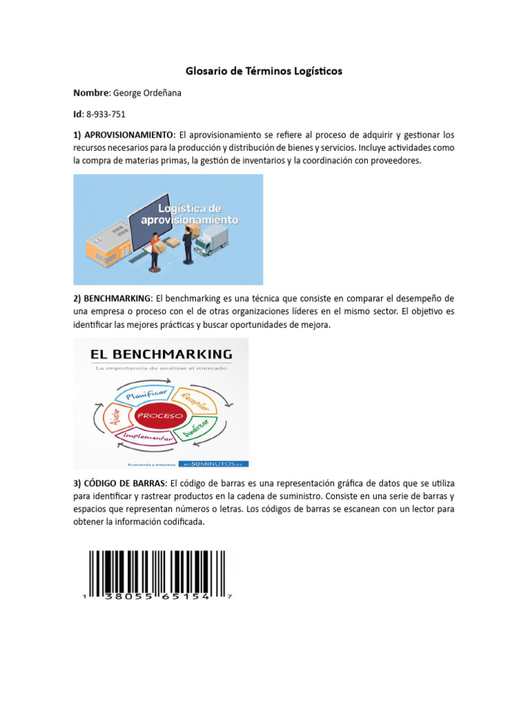 Glosario de Términos Logísticos | PDF | Logística | Indicador de ...