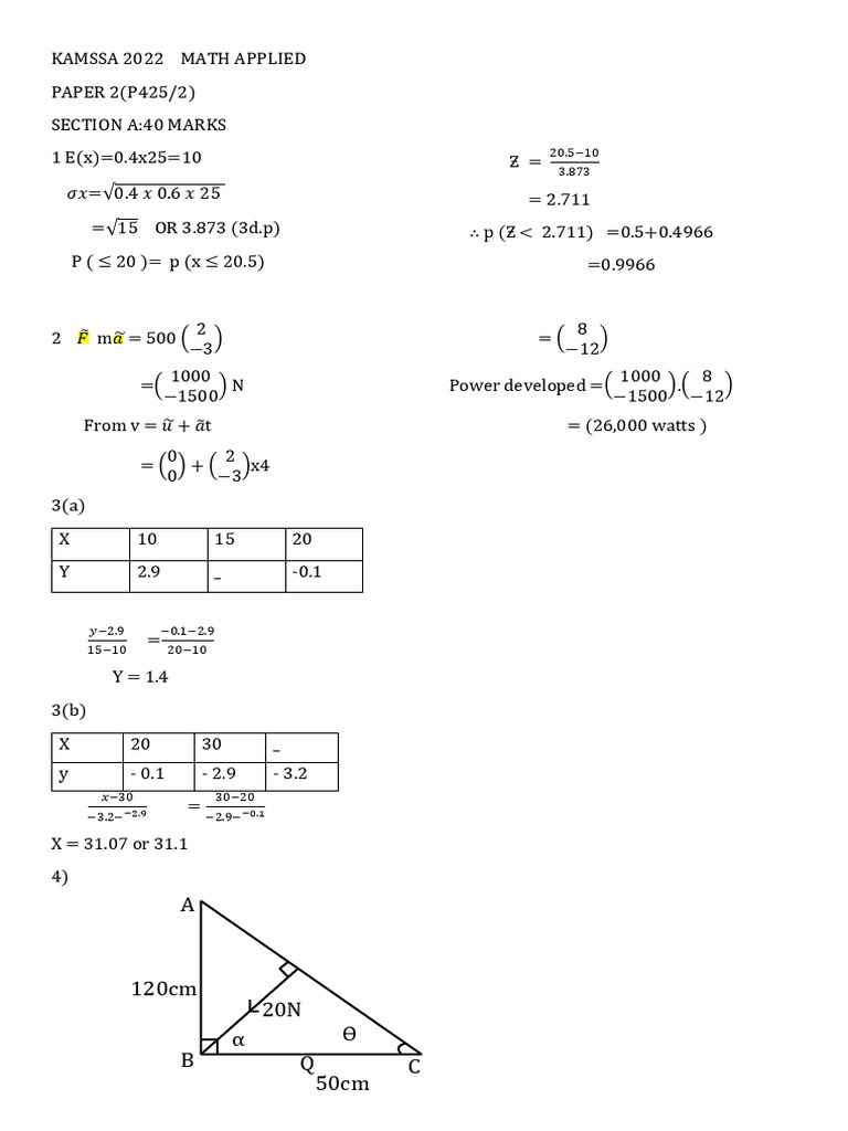 KAMSSA 2022 Math Paper Analysis | PDF | Mathematics
