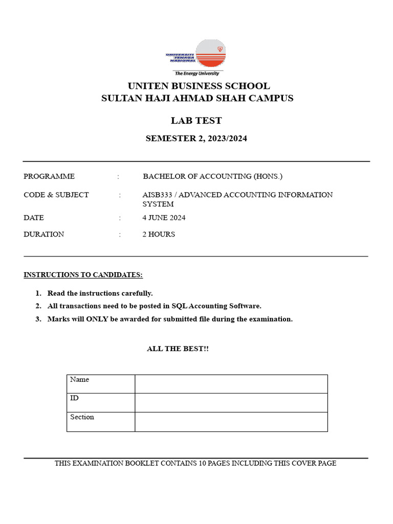 Advanced Accounting Lab Test 2024 | PDF | Debit Card | Fixed Asset