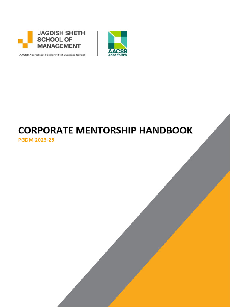 1 CORPORATE MENTORSHIP HANDBOOK - PGDM 2023-25 Batch | PDF | Mentorship ...