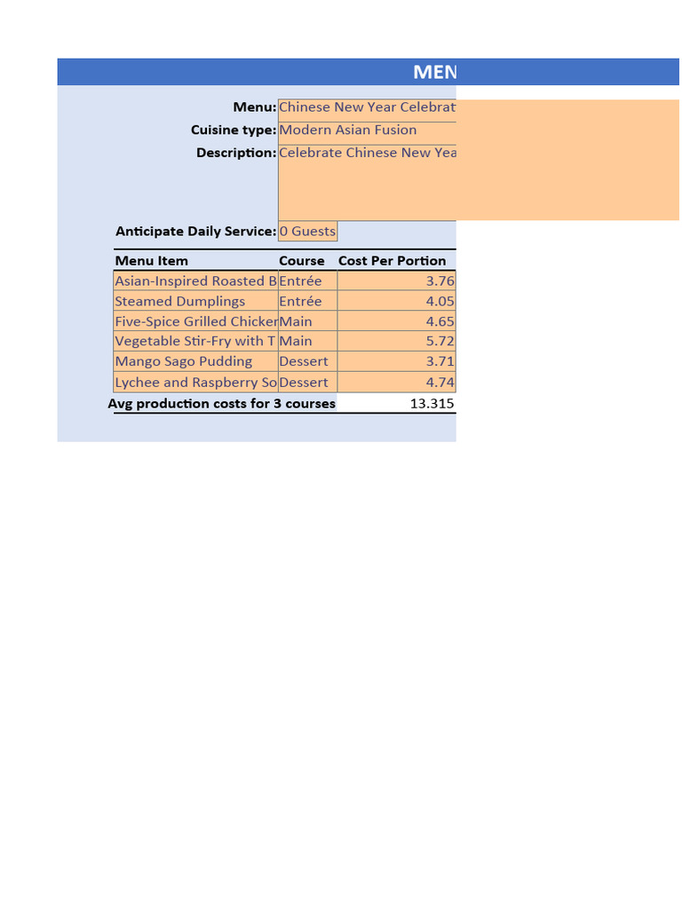 Menu calculator menu cuisine type description download free pdf