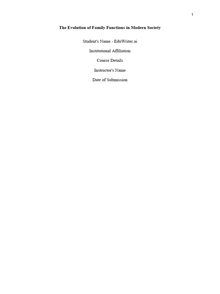 Family Functions in Modern Society | PDF | Society | Community